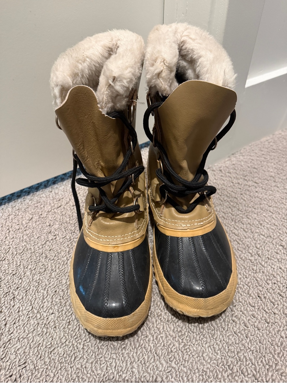 Sorel Manitou Lace-Up Winter Boots with Faux-Fur Collar